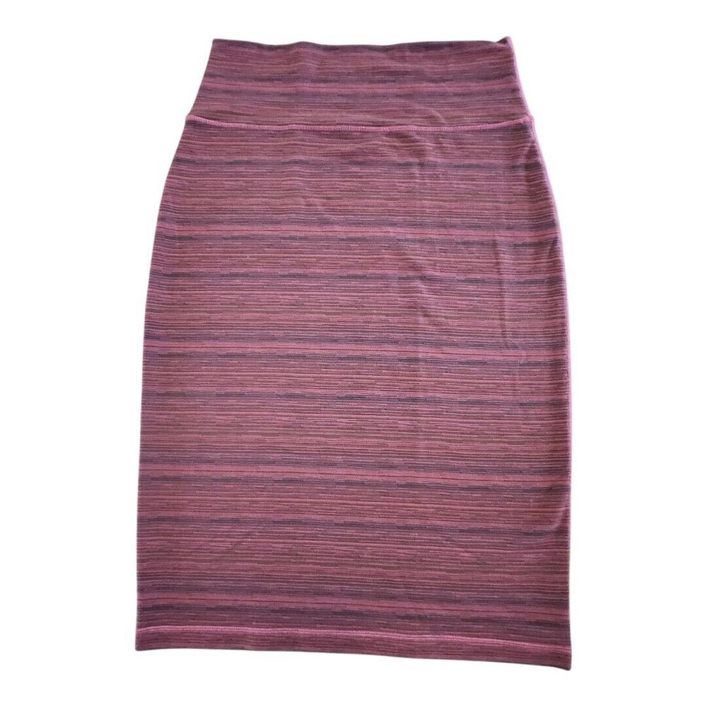EUC Lululemon Skirt Womens 10 Purple Striped Pencil Skirt Bodycon Yoga Over Logo - Picture 1 of 9